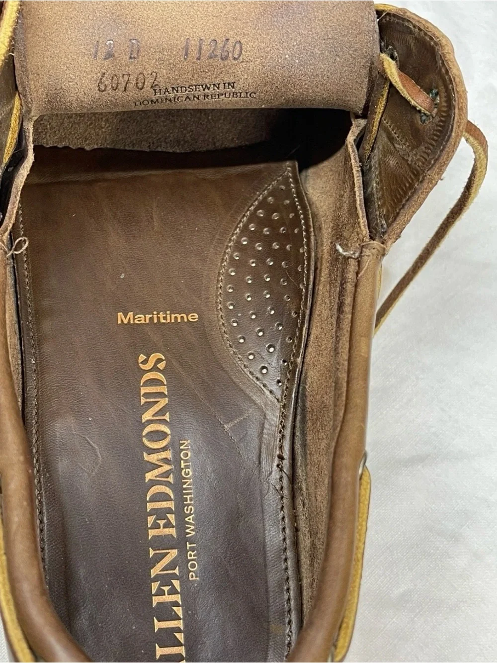 Allen Edmonds Chestnut Brown Leather Boat Deck Shoes
